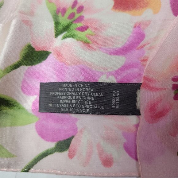 Echo Pink Vibrant Flower Design Floral Silk Lightweight Scarf - Picture 5 of 5